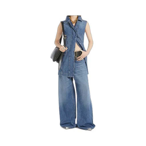 Sportmax Carabo Sleeveless Denim Mini Dress