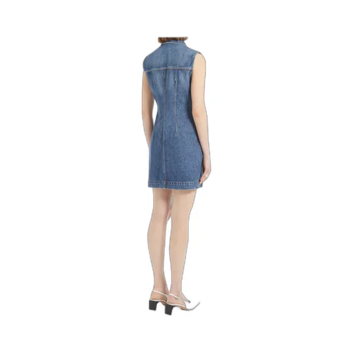 Sportmax Carabo Sleeveless Denim Mini Dress