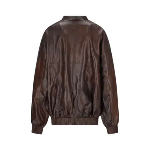 Magda Butrym Leather Zipped Bomber Jacket