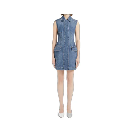 Sportmax Carabo Sleeveless Denim Mini Dress