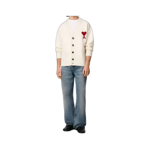 Ami Paris Ami De Coeur Knitted Cardigan