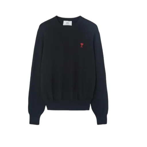 Ami Paris Logo Embroidered Crewneck Sweater