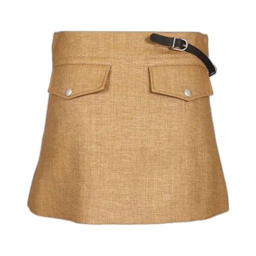 Durazzi Milano Rafia Belted Mini Skirt