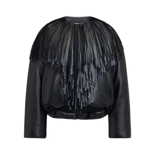 AlaÏA Fringed Leather Bomber Jacket