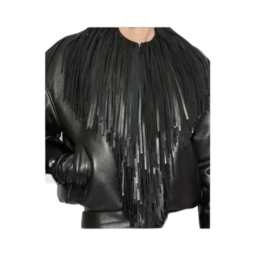 AlaÏA Fringed Leather Bomber Jacket