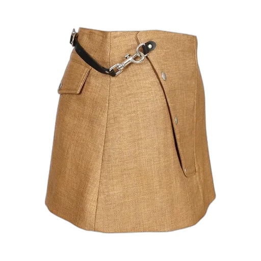 Durazzi Milano Rafia Belted Mini Skirt