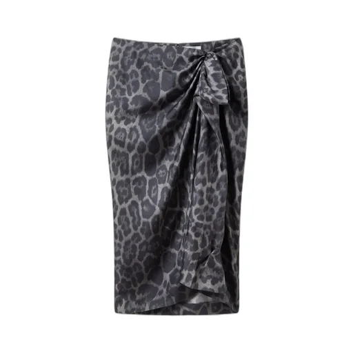 Stella Mccartney Knotted Asymmetric Leopard Midi Skirt