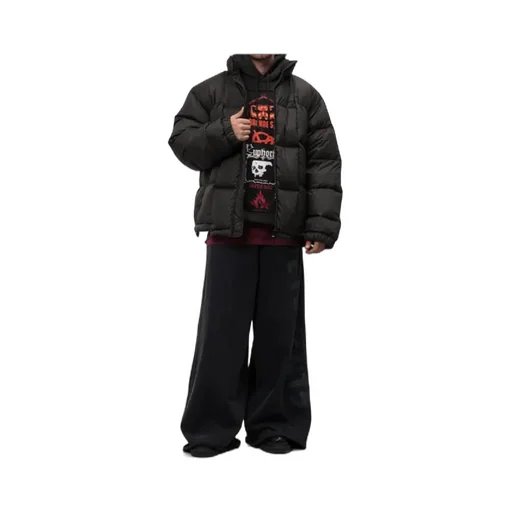 Vetements Logo Embroidered Zip-Up Padded Jacket