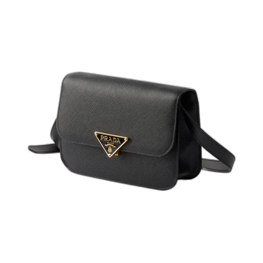 Saffiano Leather Flap Shoulder Bag