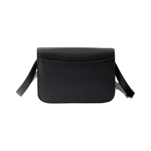 Saffiano Leather Flap Shoulder Bag