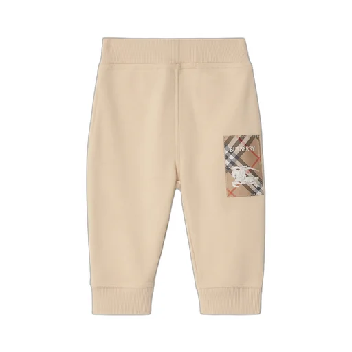 Check Label Cotton Jogging Pants