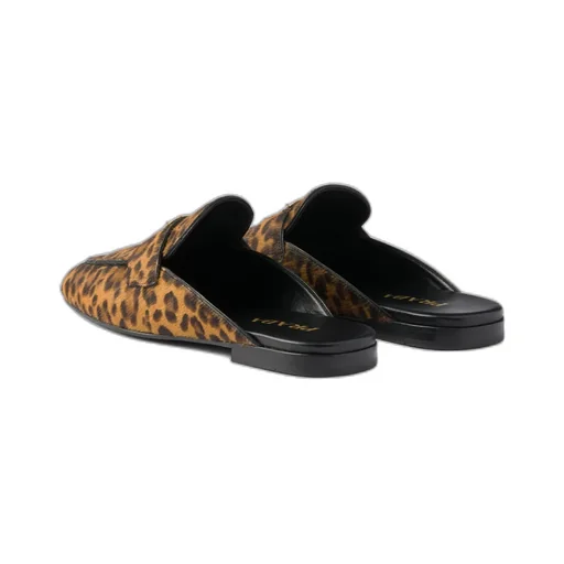 Leopard-Print Leather Mules