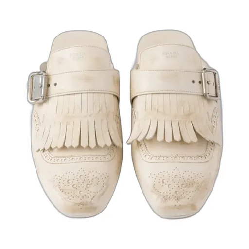 Prada Fringe-Detailed Slip-On Mules
