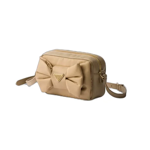 Mini Re-Nylon And Nappa Leather Shoulder Bag With Bow