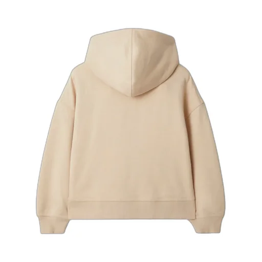Check Label Cotton Zip Hoodie