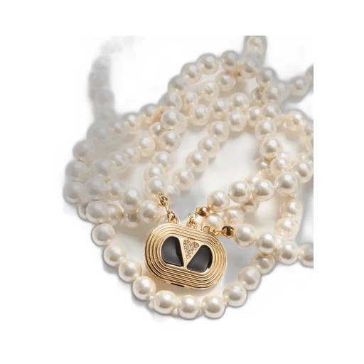 Ovalette Necklace In Metal, Enamel, Pearls And Swarovski® Crystals