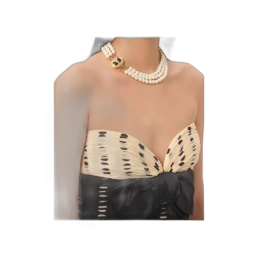 Ovalette Necklace In Metal, Enamel, Pearls And Swarovski® Crystals