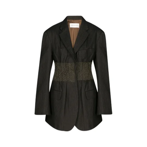 Waist Fitted Button Up Jacket In Khaki