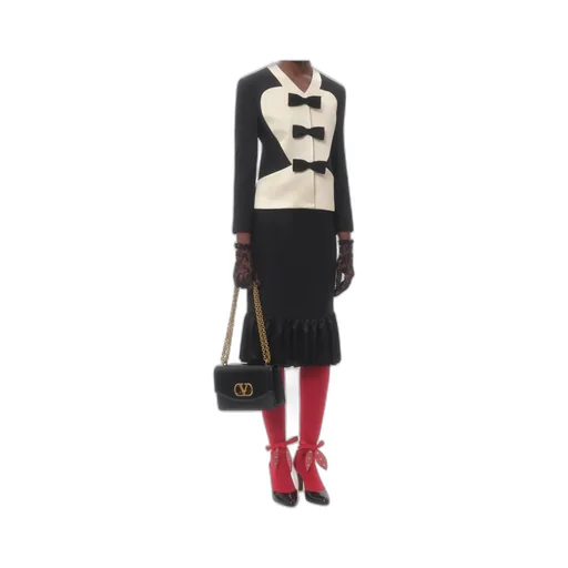 Valentino	Bow Detailed Ruffled Hem Skirt