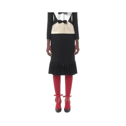 Valentino	Bow Detailed Ruffled Hem Skirt