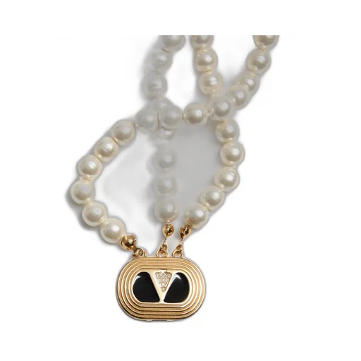 Ovalette Necklace In Metal, Enamel, Pearls And Swarovski® Crystals