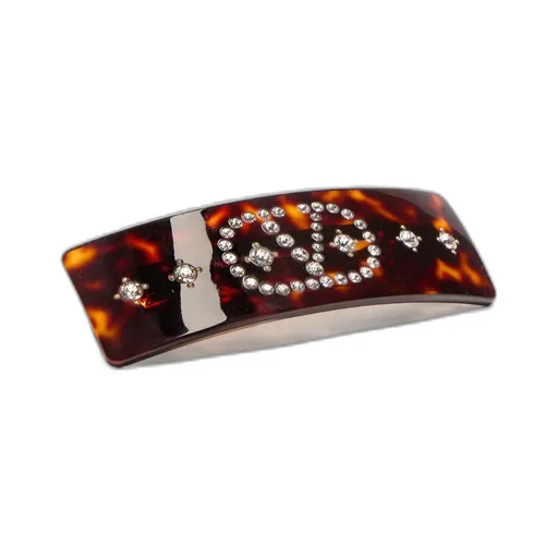 Vlogo Signature Hair Clip In Resin, Metal And Crystals