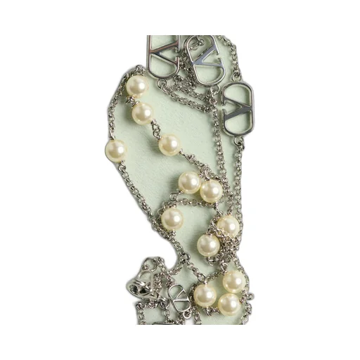 Vlogo Signature Metal Necklace With Swarovski® Pearls