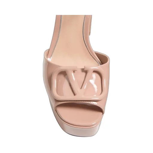 Vlogo Signature Patent Leather Platform Sandal 115Mm