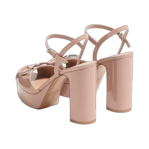 Vlogo Signature Patent Leather Platform Sandal 115Mm