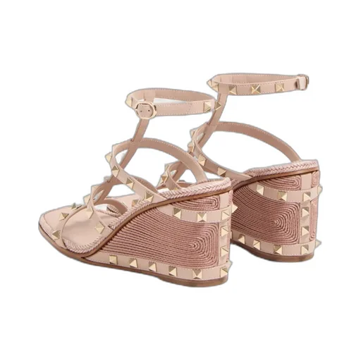 Valentino Rockstud Wedge Sandals