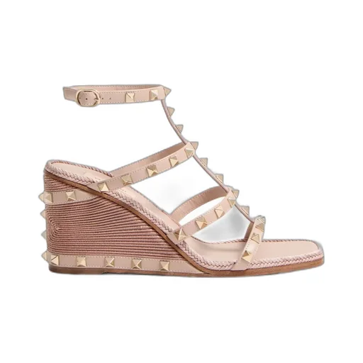 Valentino Rockstud Wedge Sandals