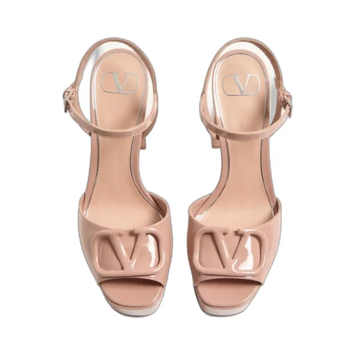 Vlogo Signature Patent Leather Platform Sandal 115Mm