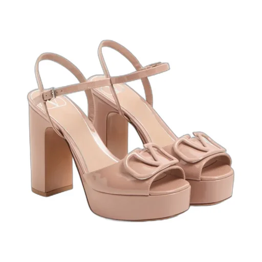 Vlogo Signature Patent Leather Platform Sandal 115Mm