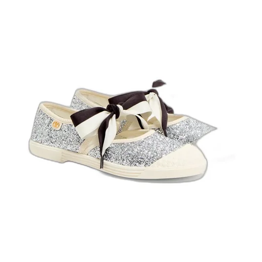 Bay By Bay Ballerina Trainers In Glitter Fabric