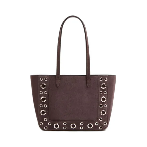 Valentino Vlogo Plaque Eyelet Detailed Tote Bag