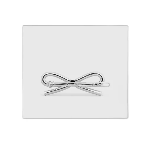 Celine Bow Hair Clip In Strass And Brass With Rhodium Finish