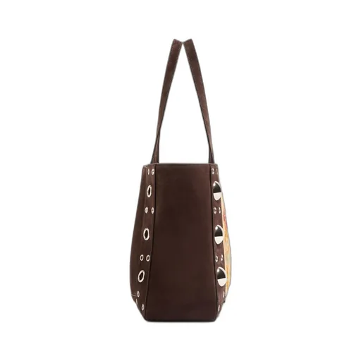 Valentino Vlogo Plaque Floral Embroidered Tote Bag