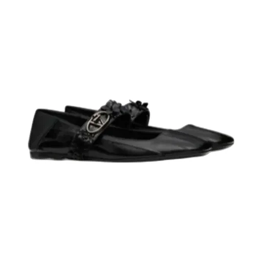 Valentino Garavani Floral-Appliqué Buckle-Fastened Ballerinas