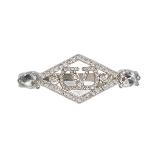 Valentino Vlogo Embellished Hair Clip