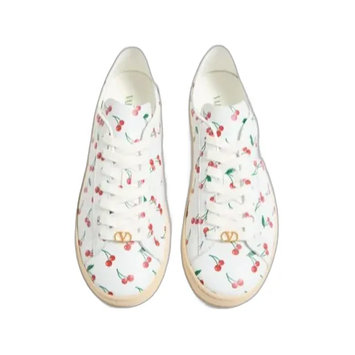 Valentino Royco Cherry Printed Lace-Up Sneakers