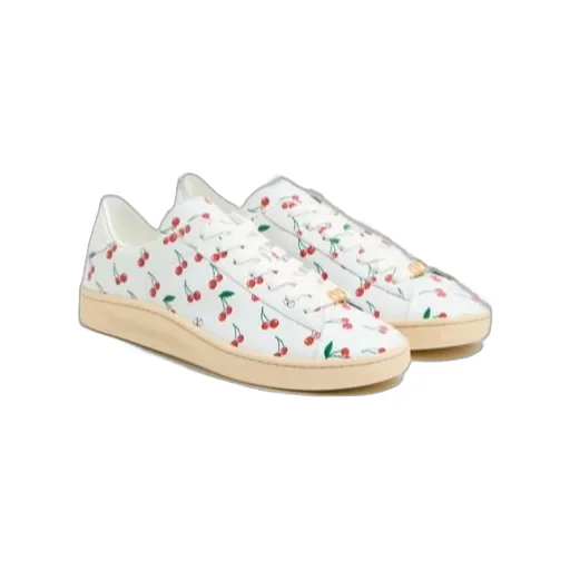 Valentino Royco Cherry Printed Lace-Up Sneakers