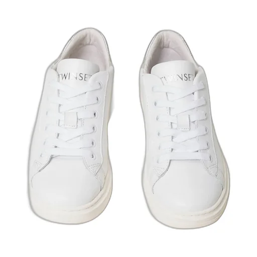 Iridescent-Detail Leather Sneakers