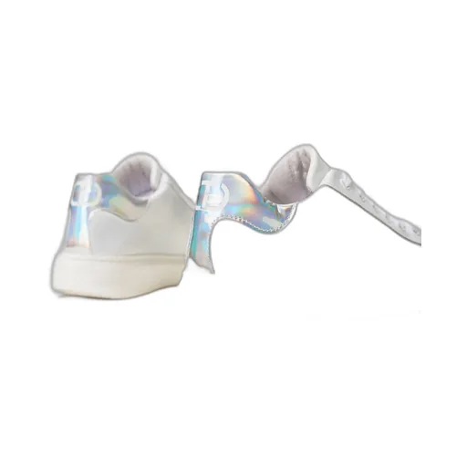 Iridescent-Detail Leather Sneakers