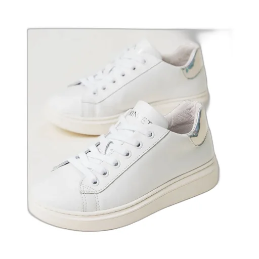 Iridescent-Detail Leather Sneakers