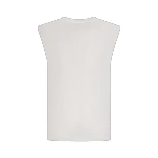 Padded-Shoulder Cotton Top