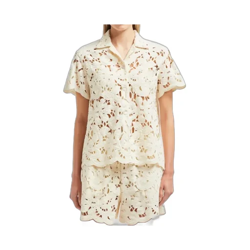 Floral Macramé Short Sleeve Shirt
