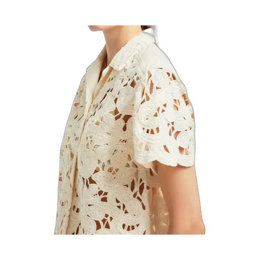 Floral Macramé Short Sleeve Shirt