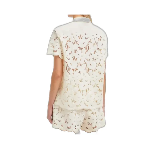 Floral Macramé Short Sleeve Shirt