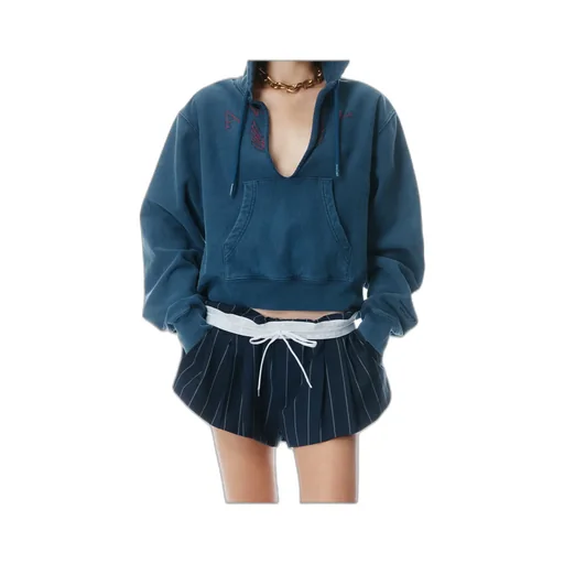 Distressed Cotton Hoodie