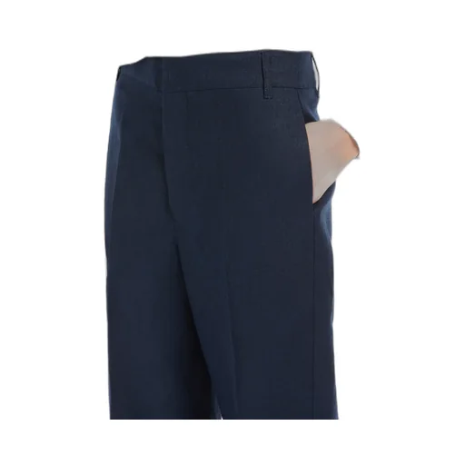 Straight-Fit Linen Canvas Trousers